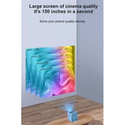 SMART проектор HD(1280*720) на ANDROID портативный XPRO PANOPLUS SOUNDBOX BLUE(4000 lumen) с подключением к iOS и Android для офиса, домашнего кинотеатра и проведения презентаций + Аэромышь в комплекте (L5G824_3899) | Зображення 3