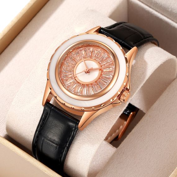 Класичний жіночий годинник Skmei 2172RGBK Rose Gold-Black | Зображення 3