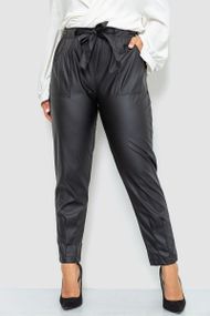 Брюки из искусственной кожи женские  цвет черный 102R5145