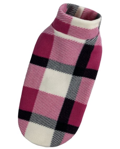 Светр для котiв флiс картатий малина SC-19 | Зображення 1