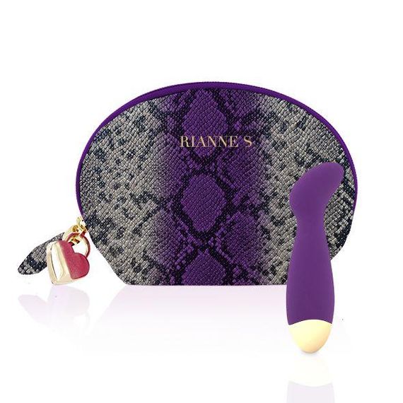Вібратор для точки G Rianne S: Boa Mini Purple, 10 режимів роботи, медичний силікон, косметичка-чохо sexstyle