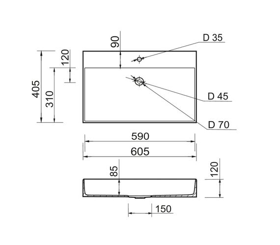 Раковина накладная Adamant SLENDER, прямоугольная (4824296204008) | Зображення 7