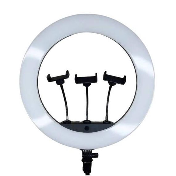 Лампа кольцевая светодиодная HQ-18N с держателем для телефона и пультом