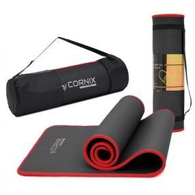 Килимок спортивний Cornix NBR 183 x 61 x 1 см для йоги та фітнесу XR-0094 Black/Red