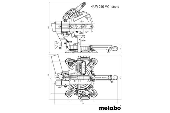 Торцювальна пила Metabo KGSV 216 MC (615216000) | Зображення 4