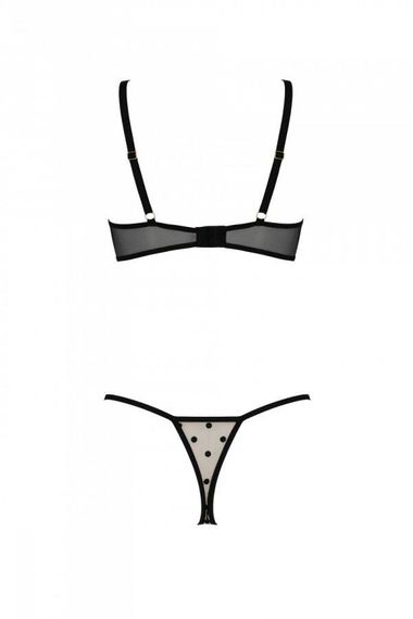 Эротический комплект Passion MARINA SET WITH OPEN BRA, XXL/XXXL, beige, открытые чашки | Зображення 3