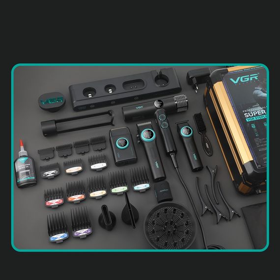 Комплект для стрижки VGR STEPLERSS PRO 4 IN 1 BLACK чорний | Зображення 1