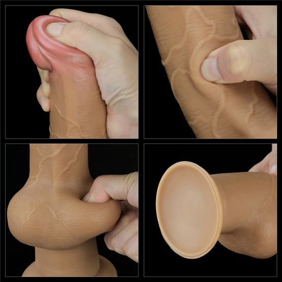 Реалистичный силиконовый фаллоимитатор 9.5'' DUAL LAYERED sexstyle | Зображення 8