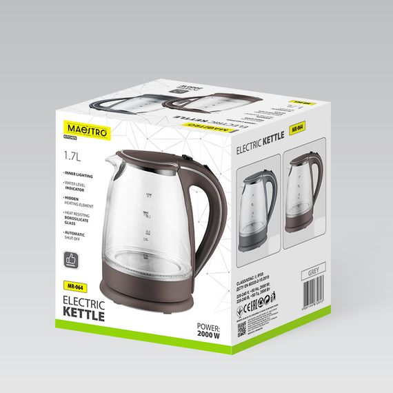 Електрочайник Maestro MR-064-Brown 1.7 л коричневий | Зображення 4