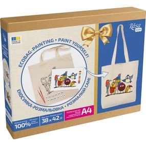 Набор для творчества Rosa Talent екосумка-розмальовка, Funny Birds, 38х42 см (4823098543534)