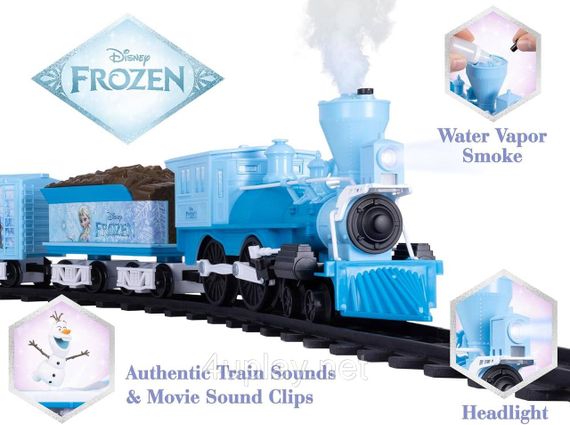 Залізниця Lionel Disney Frozen Train Set Дісней Крижане серце з Bluetooth, звуками, світлом і паром | Зображення 5