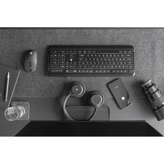 Клавіатура 2E KS120 White backlight USB Black (2E-KS120UB) | Зображення 1