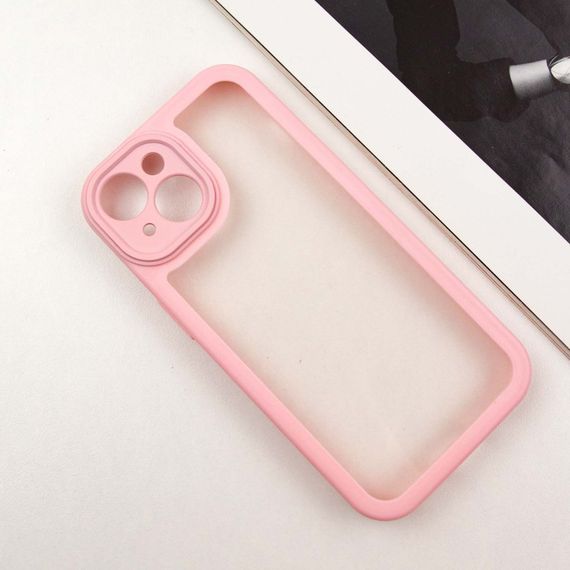 TPU чохол Transparent + Colour 1,5mm для Apple iPhone 14 (6.1") Pink | Зображення 1