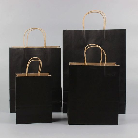 Паперовий крафт-пакет Babydoll 24х15х9 см. Чорний KP | Зображення 8