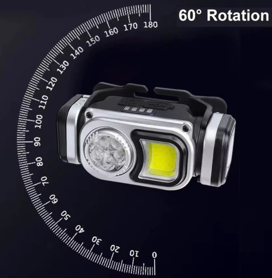 Налобный фонарь HX-Т60-5SMD влагозащитный аккумуляторный 4 режима красный свет SMD | Зображення 6