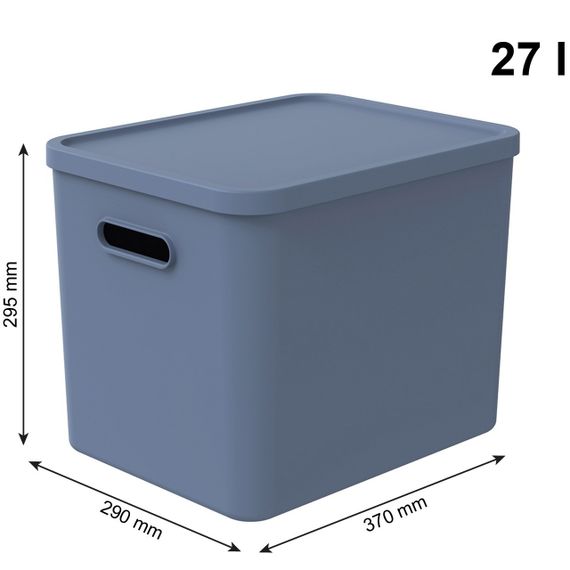Контейнер для хранения вещей с крышкой Rotho (Рото) Albula 27 л (10631) Синий | Зображення 1