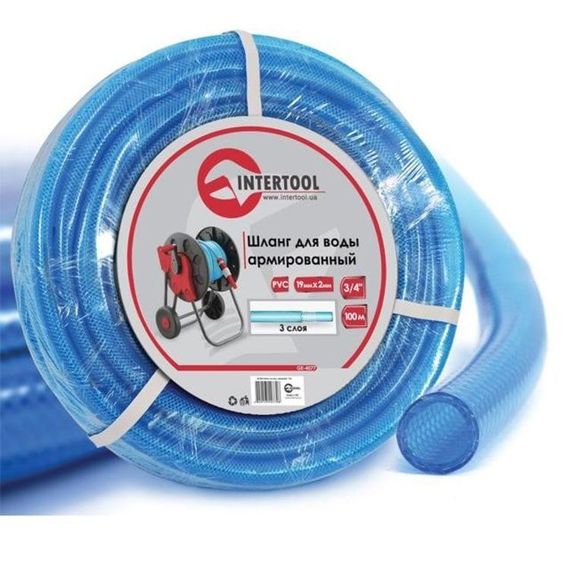 Шланг INTERTOOL GE-4077 для води 3-шари 3/4"армов.100м PVC