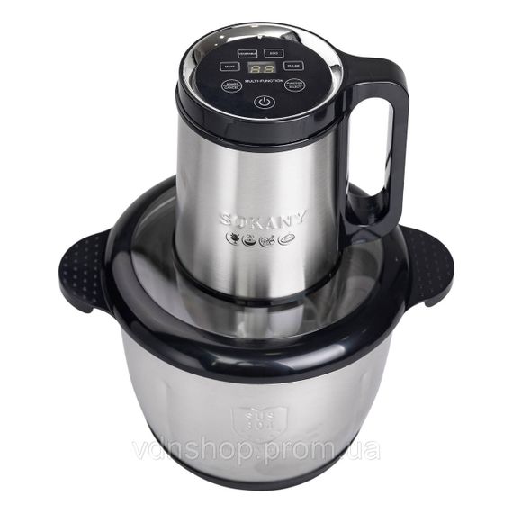 Чопер подрібнювач 800 Вт 4 леза з чашею на 2,5 літри м'ясорубка Sokany SK-06026 | Зображення 2