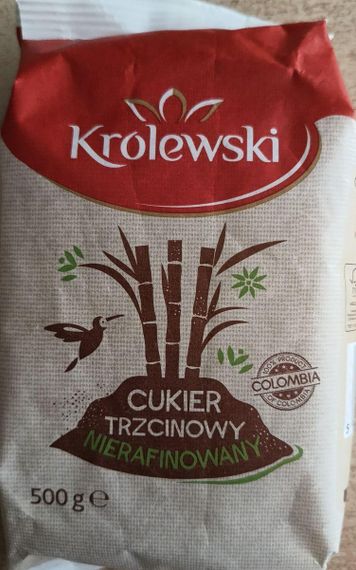 Цукор тростинний коричневий нерафінований Krolewski Cukier 500 г (Польща)