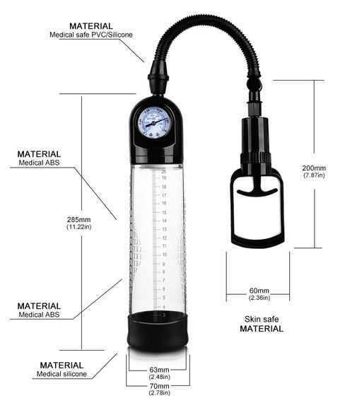 Вакуумна помпа з манометром CANWIN Penis Pump Men Powerup - P928 Sex Aura | Зображення 6