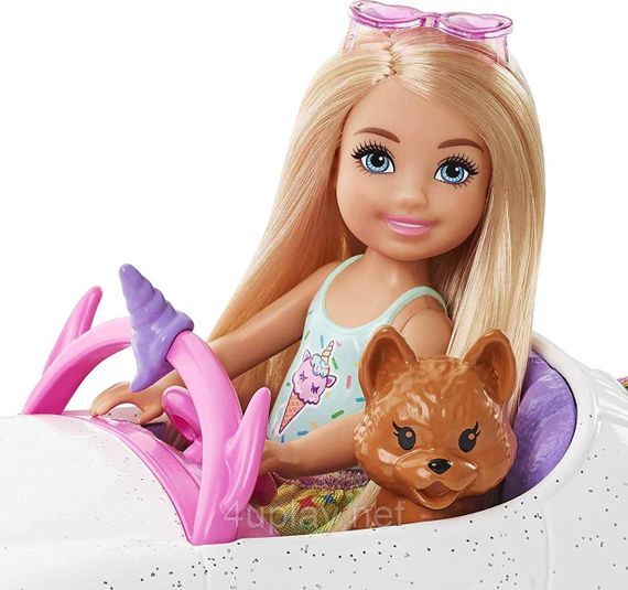 Набор Кукла Барби: Челси и Кабриолет единорог с наклейками. Barbie Club Chelsea Doll with Unicorn-Themed Car | Зображення 3