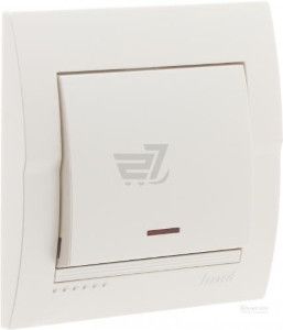 DERIY перлинно-білий металік Вимикач внутрішній з підсвічуванням Лезард