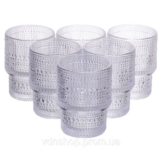 Набір скляних склянок 6 (шт) 200 (мл) для лимонадів, соку, води, коктейлів склянки з товстого скла HP-19-178-1