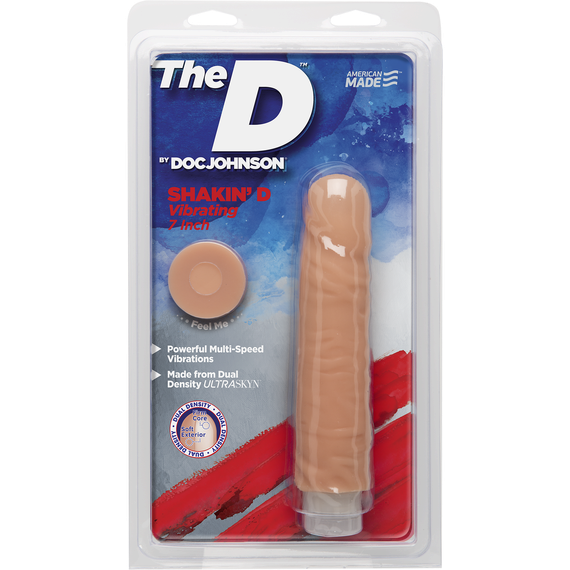 Фалоімітатор Doc Johnson The D: Shakin D 7 Inch Vibro ULTRASKYN, діаметр 3,8 см, плавне регулювання sexstyle | Зображення 4