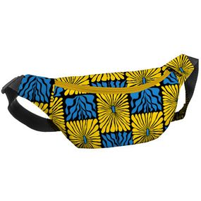 Сумка на пояс бананка Bumbag Желтые цветы и голубые листья 27x16 см (BB_22S010_ZHL)