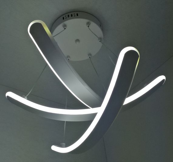 Люстра світлодіодна підвісна LED світильник для квартири на стелю лед з пультом 25632 Білий 25-90х46х46 см. | Зображення 1