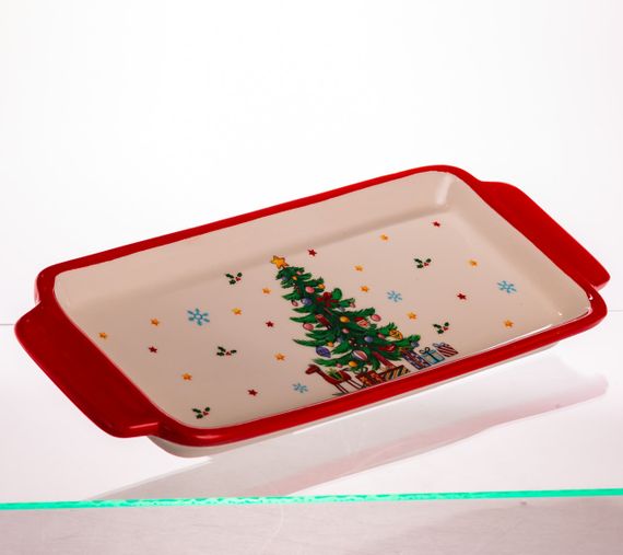 Блюдо сервірувальне новорічне для закусок 39×15×2 (см) з порцеляни CR-1-1 | Зображення 2