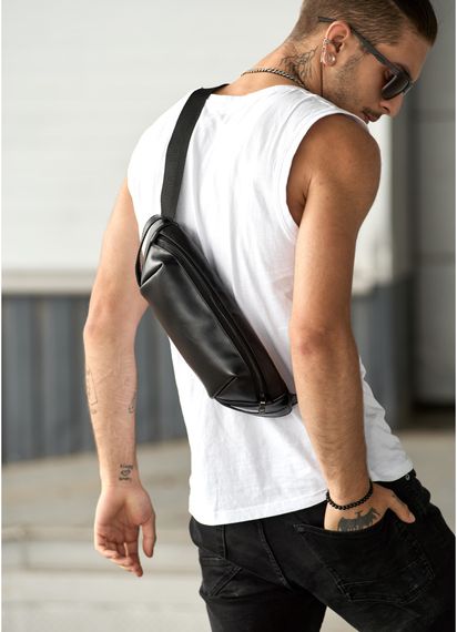 Мужская сумка бананка Sambag Holster MSH чорна 36  × 14 × 4 см (87119101m) | Зображення 6