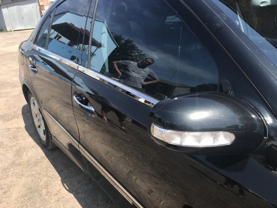 Наружняя окантовка стекол (нерж) SD, OmsaLine - Итальянская нержавейка (4 шт) для Mercedes E-сlass W211 2002-2009 гг | Зображення 1