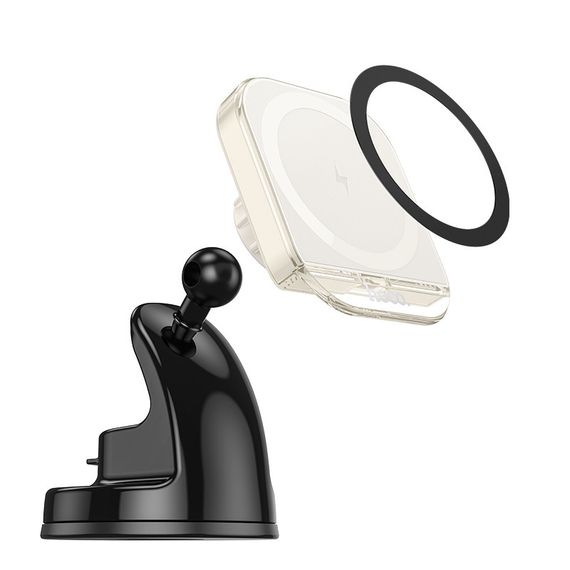 Автотримач з БЗП Hoco HW18 Crystal (center console) White | Зображення 1