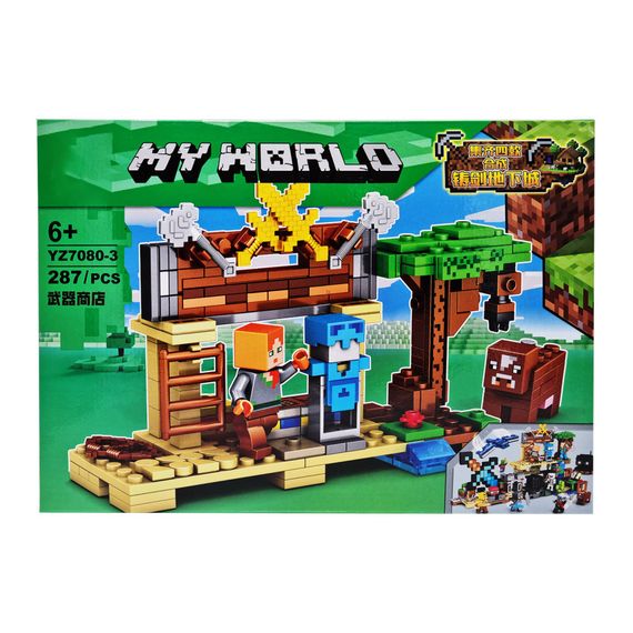 Конструктор для дітей Minecraft 287 деталей Ігровий набір конструктор Майнкрафт для дітей від 6 років