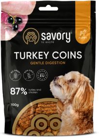 Лакомство для собак Savory Puppy Coins монетки для щенков с индейкой, 100 г