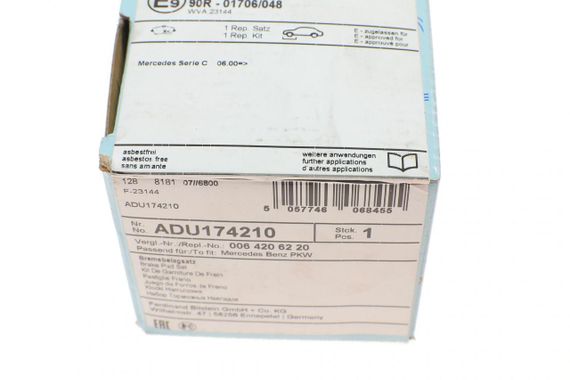 Колодки тормозные передние Mercedes Benz C-class W203 CL203 S203 00-11 ADU174210 | Зображення 5