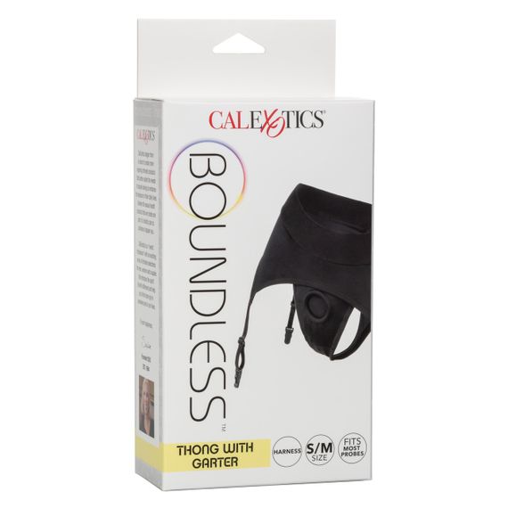 Трусики для страпона с высоким поясом California Exotics Boundless Thong with Garter S/M | Зображення 3