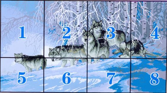 Набір для вишивання за нанесеною на канву схемою "Wolves". AIDA 14CT printed 60*36 см | Зображення 4