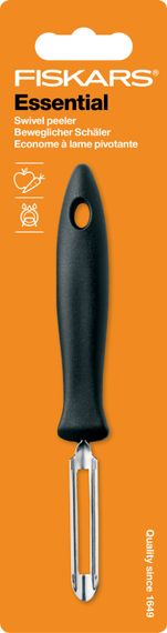 Нож для чистки овощей с подвижным лезвием Fiskars Essential, 6 см (1023787) | Зображення 1