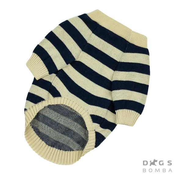 Светр в'язаний смугастий із серцем Y-249 | Зображення 2