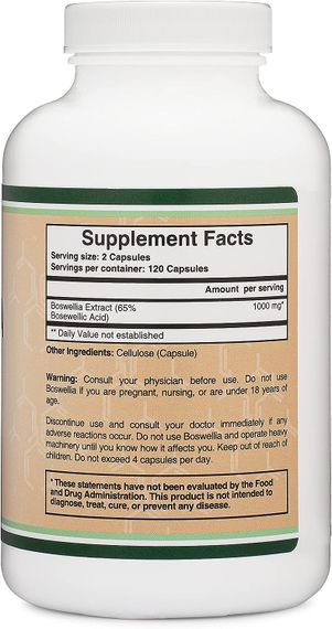 Босвелія Double Wood Boswellia 1000 mg (65% босвеллієвої кислоти), 240 capsules | Зображення 1