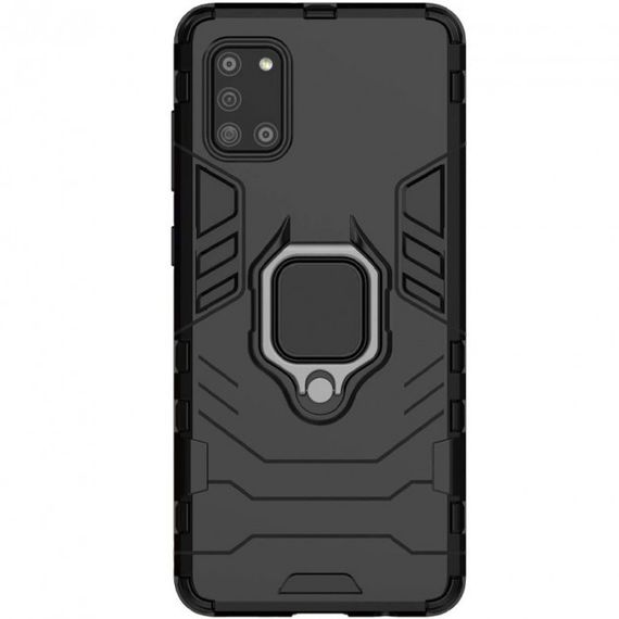 Ударопрочный чехол Transformer Ring for Magnet для Samsung Galaxy A31 Black | Зображення 1