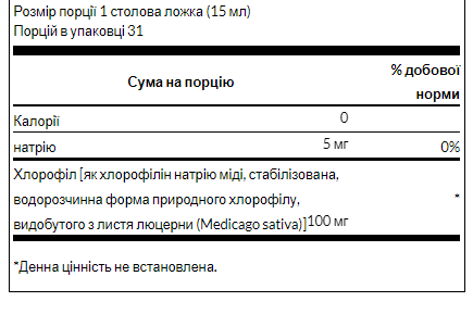 Liquid Chlorophyll 100mg - 473ml (16FL OZ) | Зображення 1