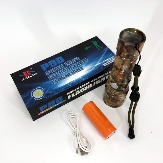 Ліхтарик ручний тактичний Bailong BL-P511M-P90 камуфляж, супер яскравий ліхтарик, потужний кишеньковий ліхтарик | Зображення 7