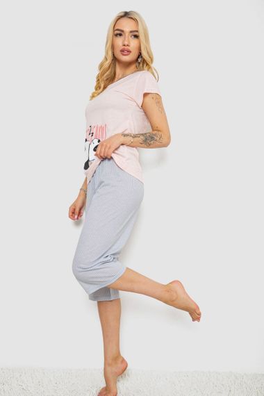 Піжама жіноча з принтом, колір персиковий, 243R7057 | Зображення 2