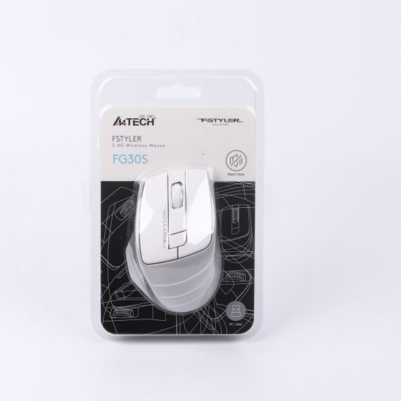 Миша комп'ютерна бездротова A4Tech Fstyler FG30S Wireless Grey/White сіра з білим | Зображення 5