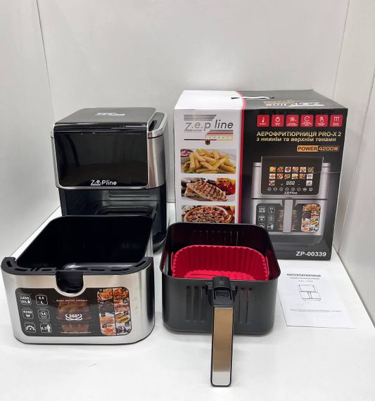 Фритюрница 13 л с двумя тенами 4200 Вт. Zepline ZP-00339 на 14 программ | Зображення 1