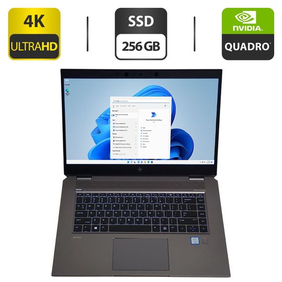 Мобільна робоча станція HP ZBook Studio G5 / 15.6" (3840x2160) IPS / Intel Core i9-8950HK (6 (12) ядра по 2.9 - 4.8 GHz) / 16 GB DDR4 / 256 GB SSD / nVidia Quadro P20 WebCam б/в