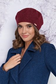 Берет с цельной флисовой подкладкой «Наиля» бордовый